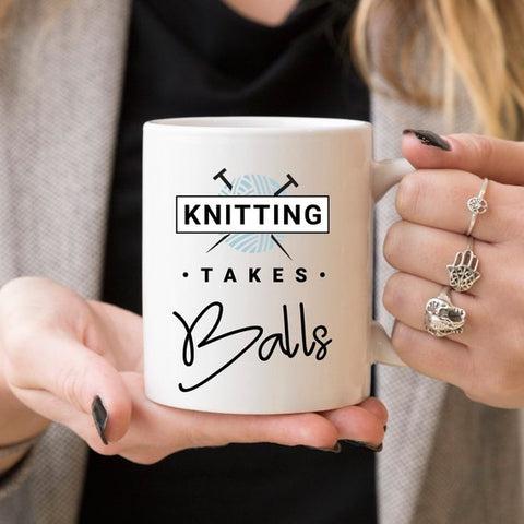 Knitting Takes Balls - Knitting Coffee Mug,