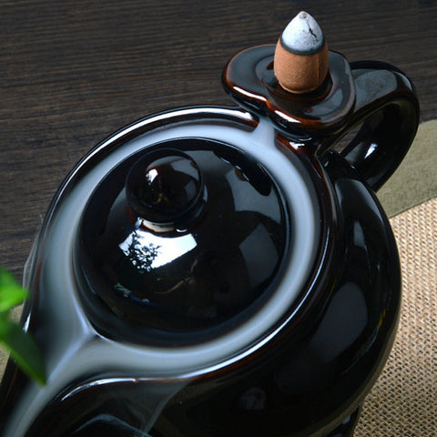 Teapot Ceramic Smoke Backflow Incense