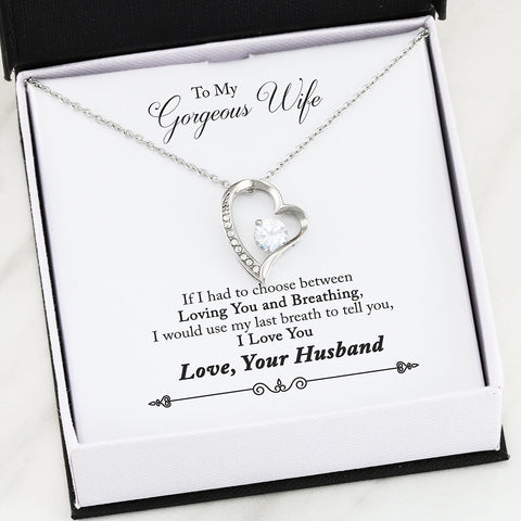 Image of To My Gorgeous Wife - I love You. White or Yellow Gold finish