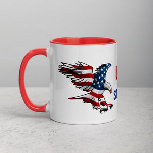 USA STRONG - Mug with American Eagles Red Color Inside