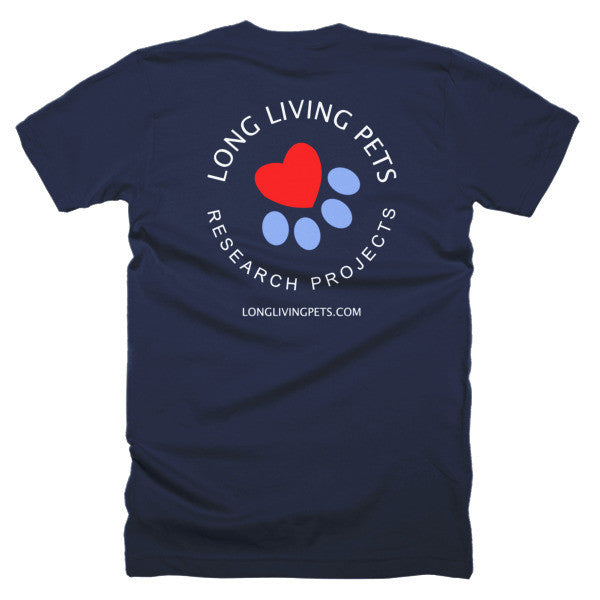 Long Living Pets Research - Short sleeve men's t-shirt. Front and back print