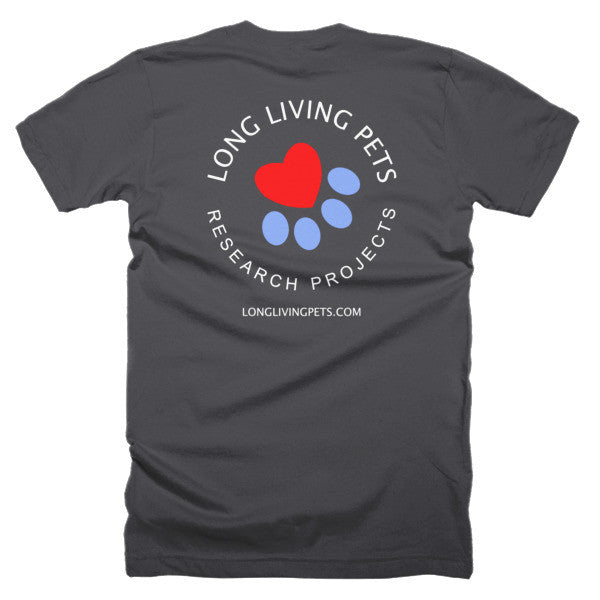 Long Living Pets Research - Short sleeve men's t-shirt. Front and back print