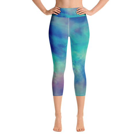 Image of Watercolor Yoga Capri Leggings