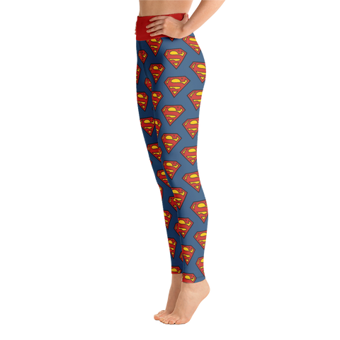 Image of Yoga Leggings- Superman Design