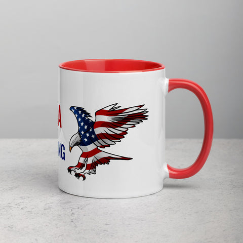Image of USA STRONG - Mug with American Eagles Red Color Inside