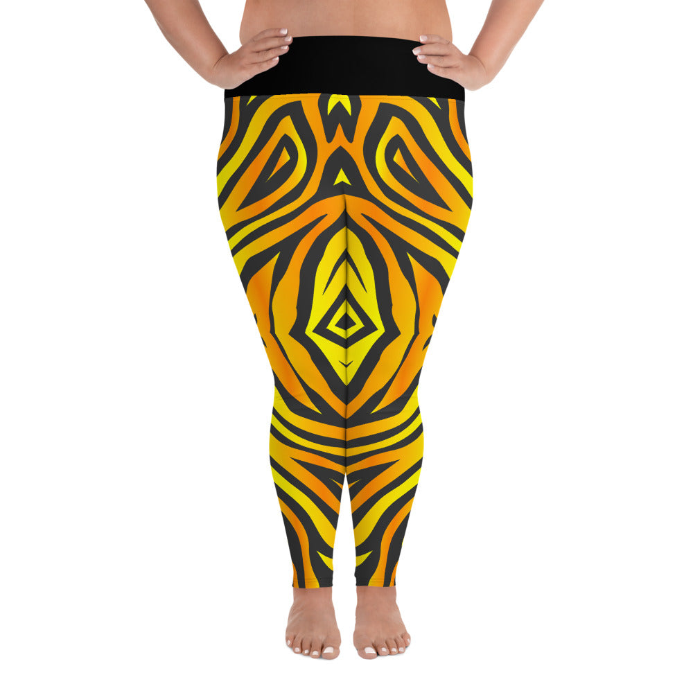 Plus Size Leggings with Tiger Pattern