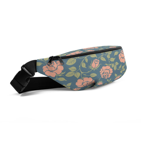 Image of Vintage Rose on Blue Fanny Pack