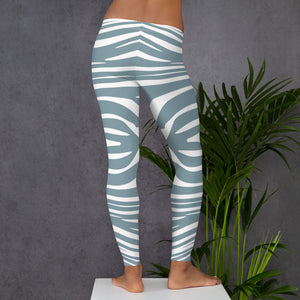 Leggings with blue tiger print