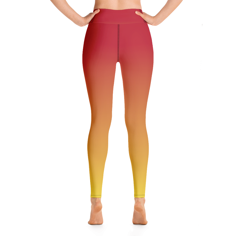 Red & Yellow Ombre Yoga Leggings