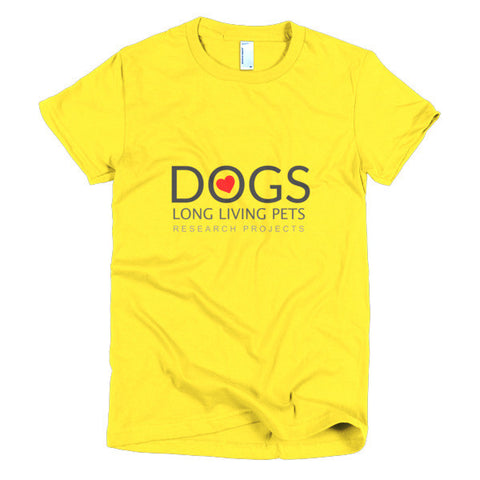 Image of Long Living Pets Research Projects Love Dogs Short sleeve women's t-shirt