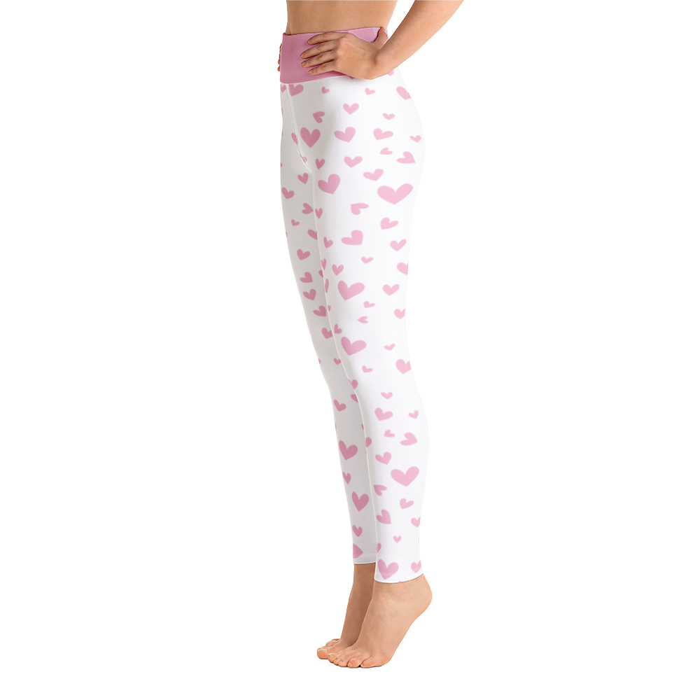 Yoga Leggings- Pink Hearts Design