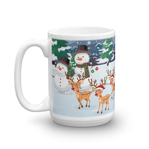 Image of Santa on a Sled Christmas Mug
