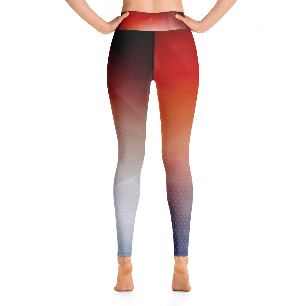Red and Blue Abstract Yoga Leggings (Don't Stop)
