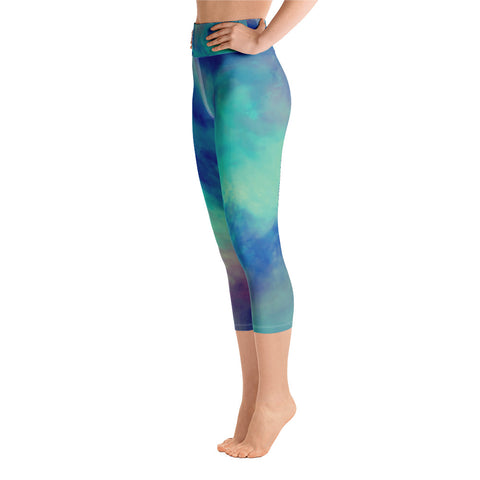 Image of Watercolor Yoga Capri Leggings