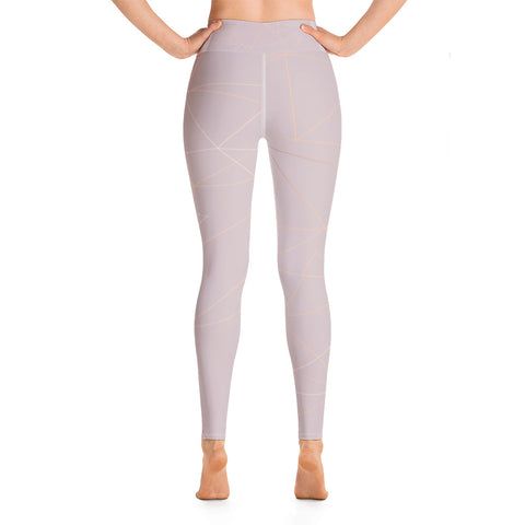 Image of Old Rose with Gold Geometric Print Yoga Leggings