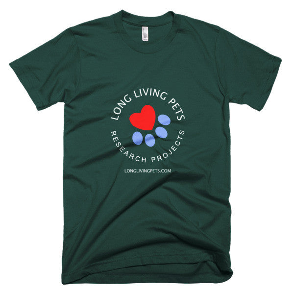 Long Living Pets Research - Short sleeve men's t-shirt. Front and back print