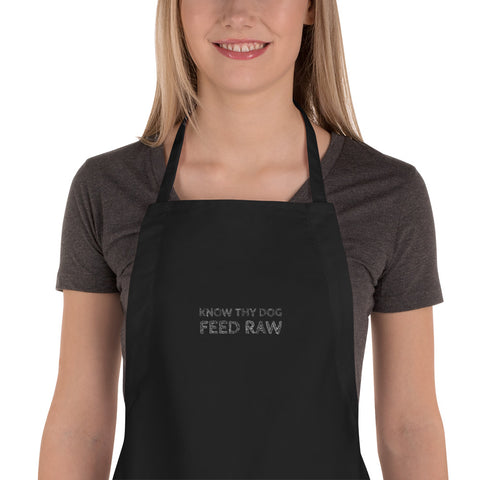 Image of Know Thy Dog Feed Raw - Embroidered Apron