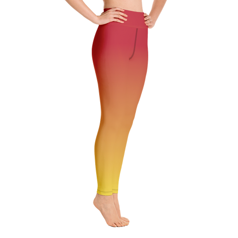 Image of Red & Yellow Ombre Yoga Leggings
