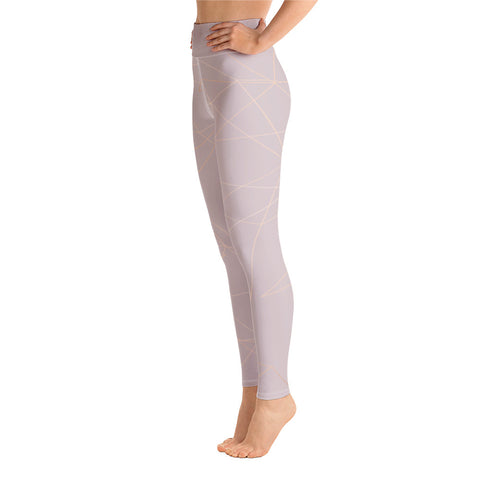 Image of Old Rose with Gold Geometric Print Yoga Leggings