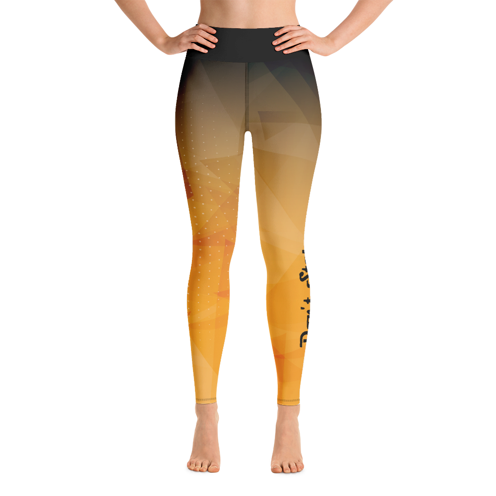 Black and Gold Abstract Yoga Leggings (Don't Stop)