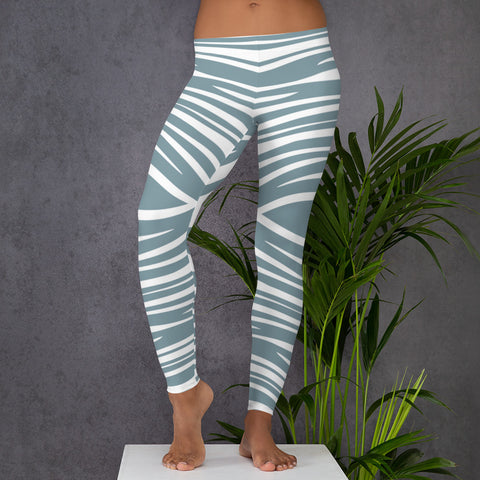 Image of Leggings with blue tiger print