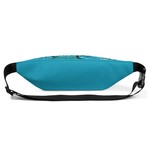 Image of Teal Retro Flowers Fanny Pack