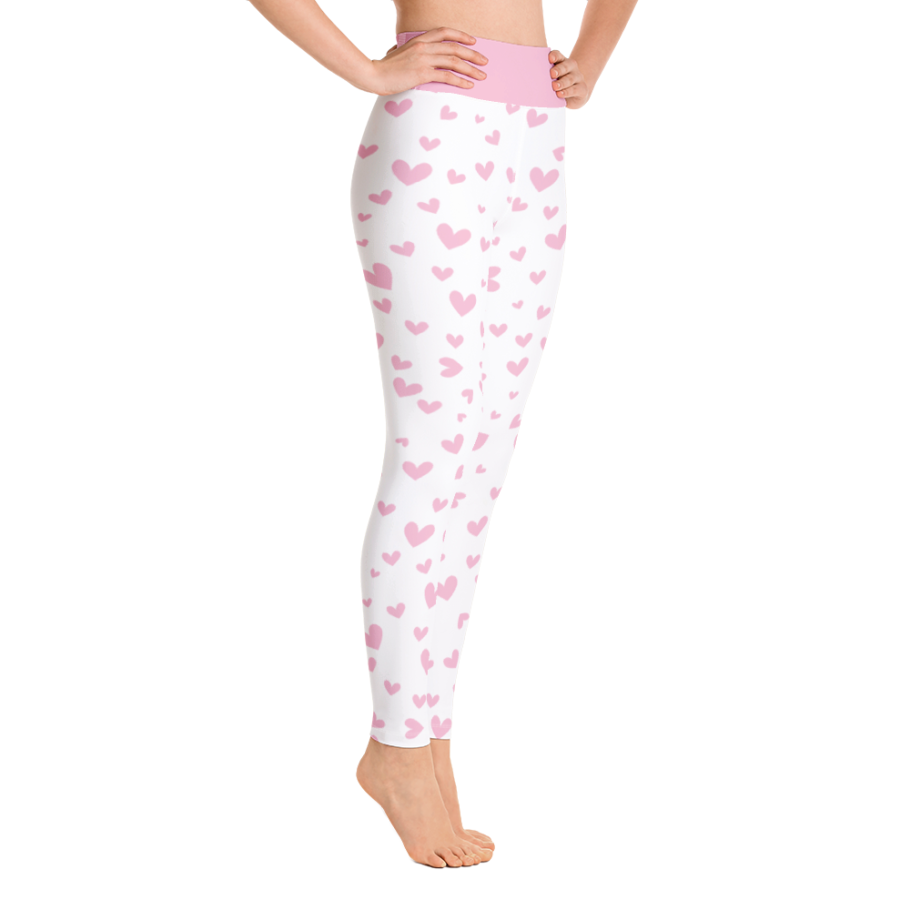 Yoga Leggings- Pink Hearts Design
