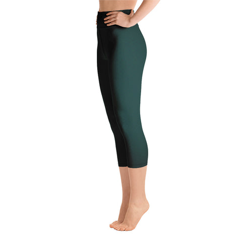 Image of Dark Turquoise Yoga Capri Leggings
