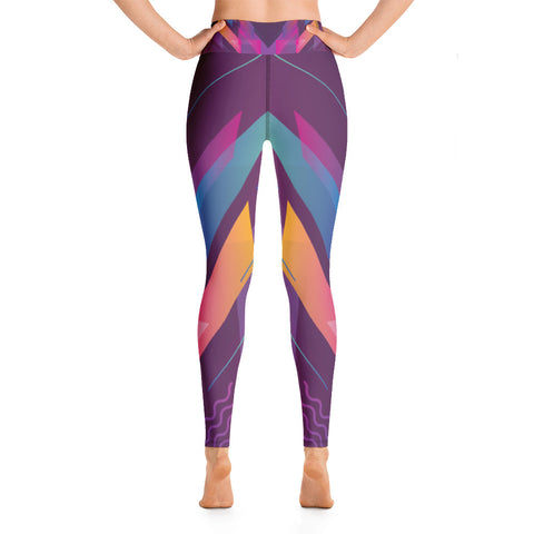 Image of Colorful Geometric Design Yoga Leggings