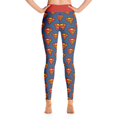 Image of Yoga Leggings- Superman Design