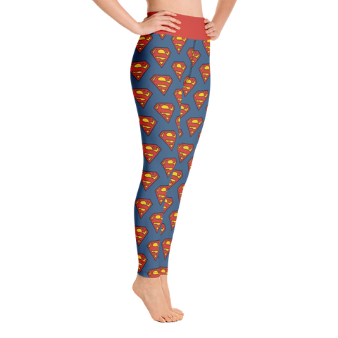 Image of Yoga Leggings- Superman Design