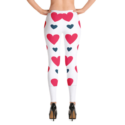Image of Red and Blue Hearts Leggings