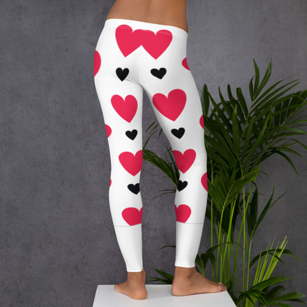 Black and Red Hearts Leggings