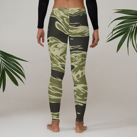 Image of Camouflage Leggings with Tiger Print
