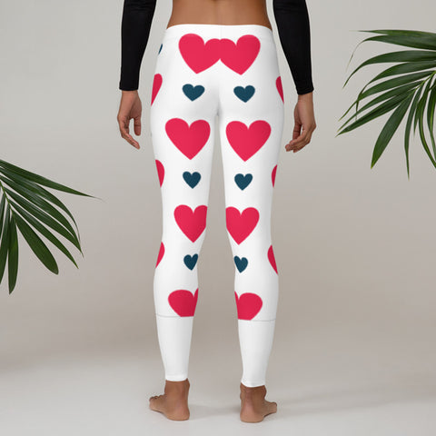 Image of Red and Blue Hearts Leggings