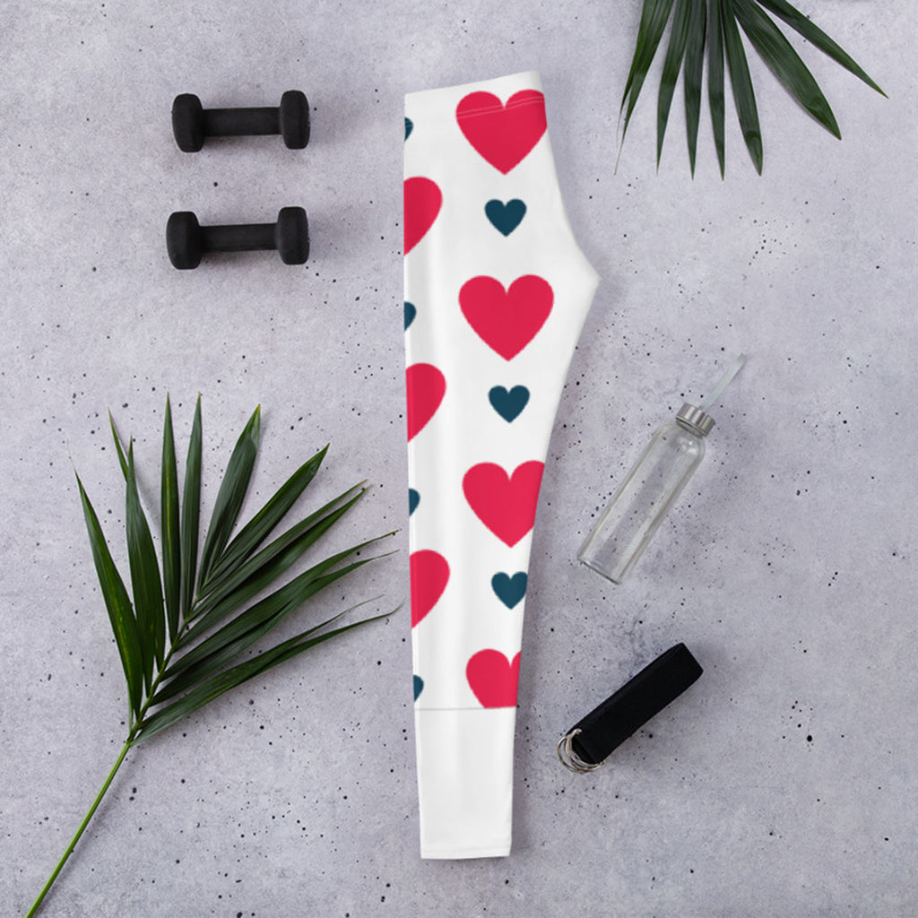 Red and Blue Hearts Leggings