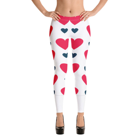 Image of Red and Blue Hearts Leggings