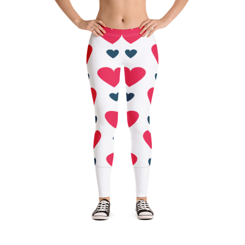 Red and Blue Hearts Leggings