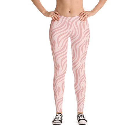 Image of Pastel Pink Leggings with Zebra Print