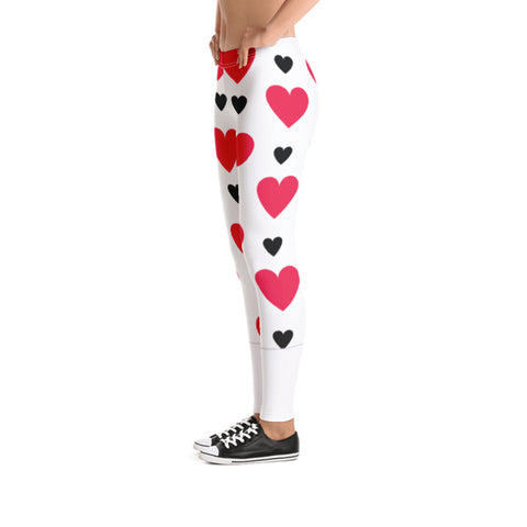 Black and Red Hearts Leggings