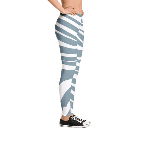 Image of Sky Blue Leggings with Zebra Print