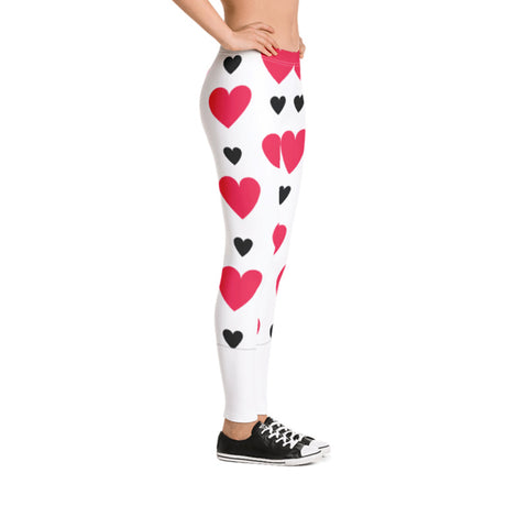 Image of Black and Red Hearts Leggings