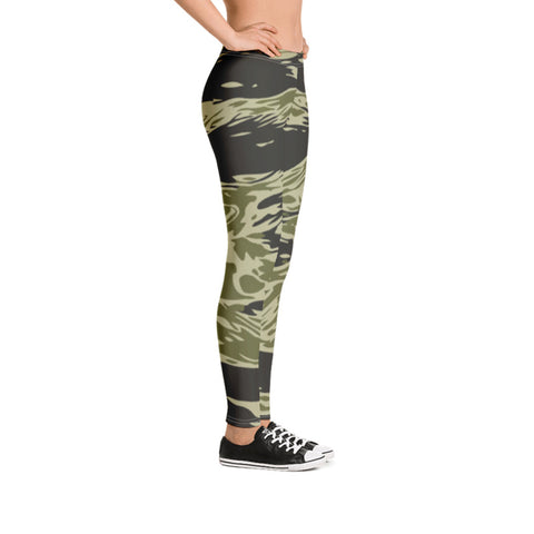 Image of Camouflage Leggings with Tiger Print