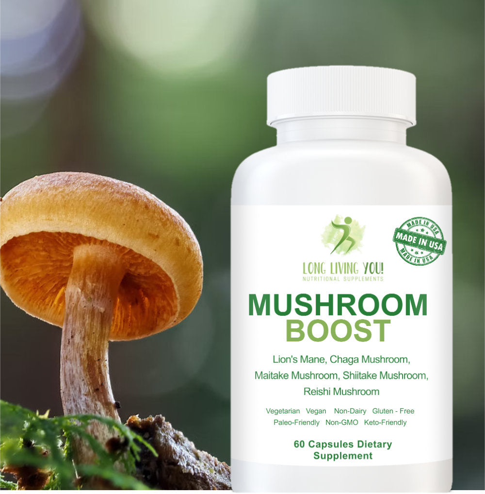 Mushroom Boost 5 Formula | Easy way to get the benefits of five powerful mushrooms in one capsule