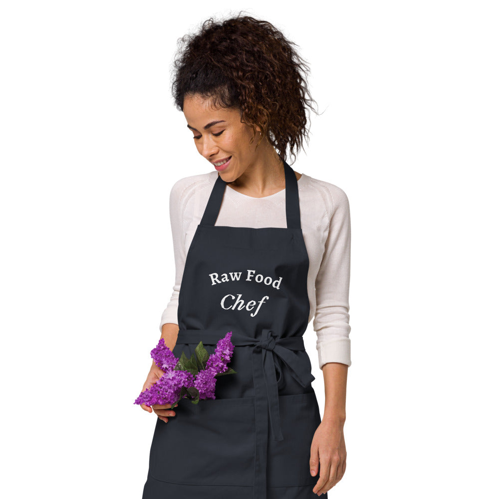 Raw Food Chef Organic cotton apron | 100% Organic Cotton Apron with Pockets