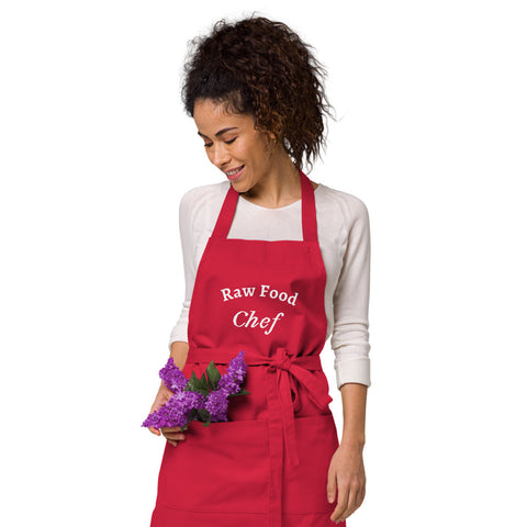 Image of Raw Food Chef Organic cotton apron | 100% Organic Cotton Apron with Pockets