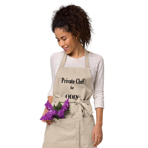 Image of Private Chef Apron for (your pet's name) | 100% Organic Cotton Apron with Pockets | Personalize this Apron