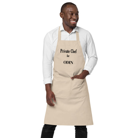 Image of Private Chef Apron for (your pet's name) | 100% Organic Cotton Apron with Pockets | Personalize this Apron