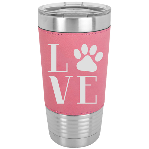 Image of Love Pets - 20 oz. Laserable Leatherette Polar Camel Tumbler - fit most standard cup holders.