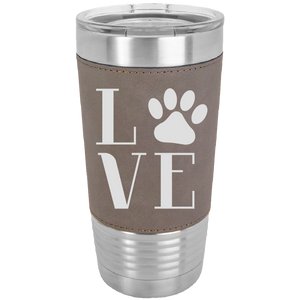 Love Pets - 20 oz. Laserable Leatherette Polar Camel Tumbler - fit most standard cup holders.